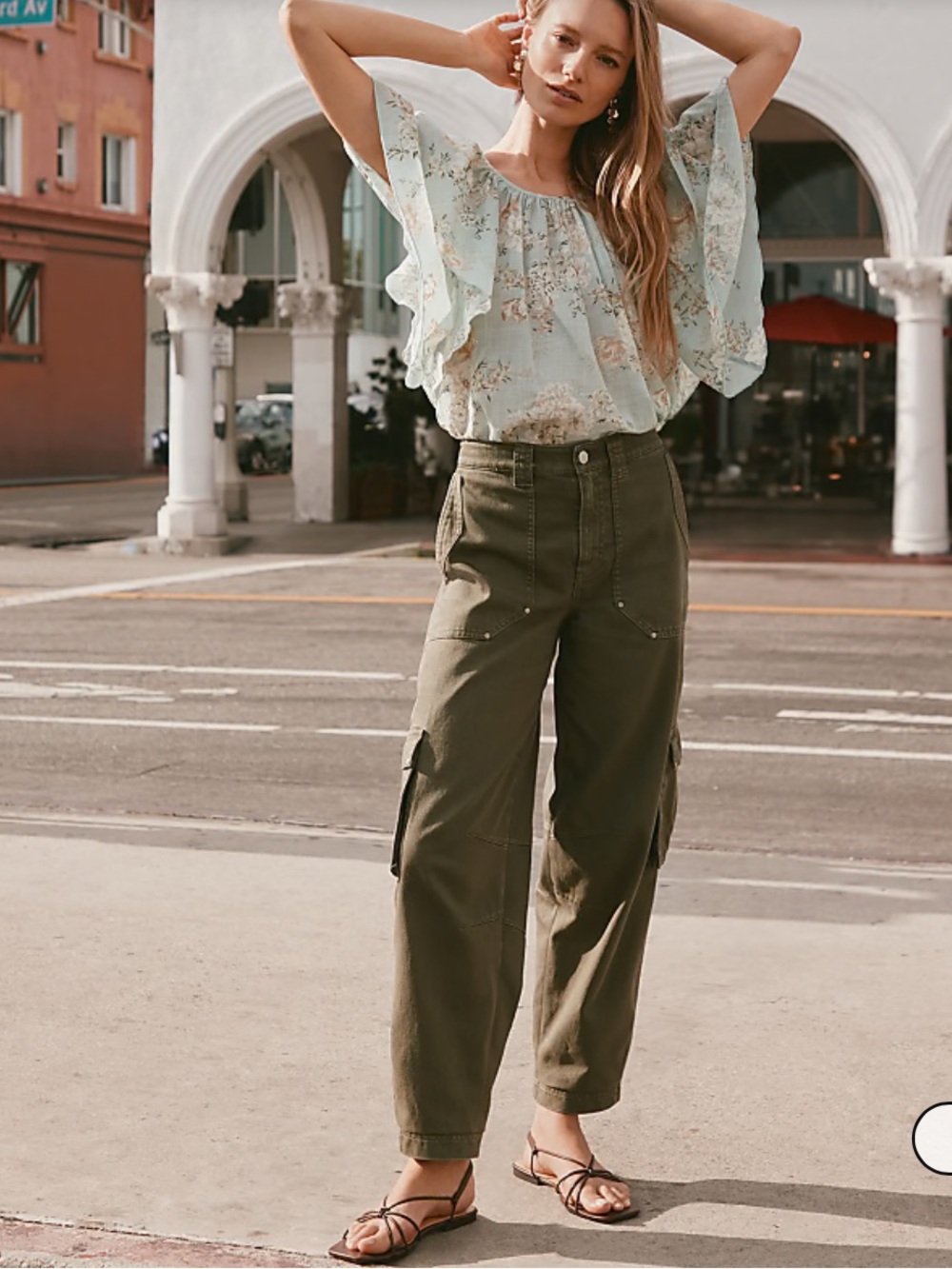 🪖 LOFT Cargo Ankle Barrel Pants | Size 6P | Olive Green